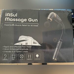 NIB Iasul Massage Gun with longer shape to reach tough areas